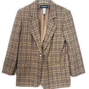 SAG HARBOR Women’s Petite Plaid Blazer Size 10P